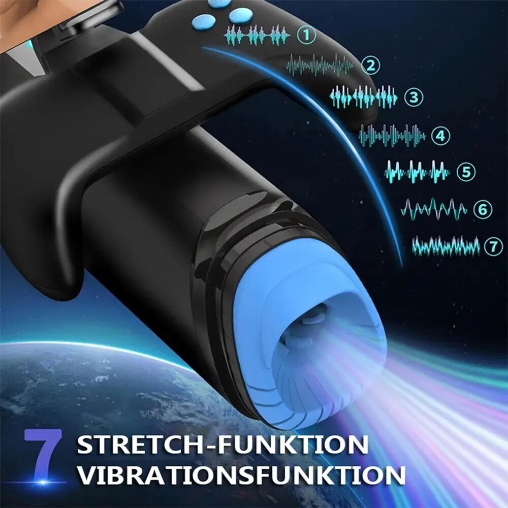 Electric Male Masturbator with Cell Phone Holder and Handle