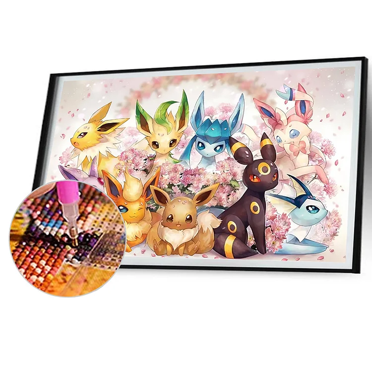 Pokemon - Full Round - Diamond Painting (75*50cm)