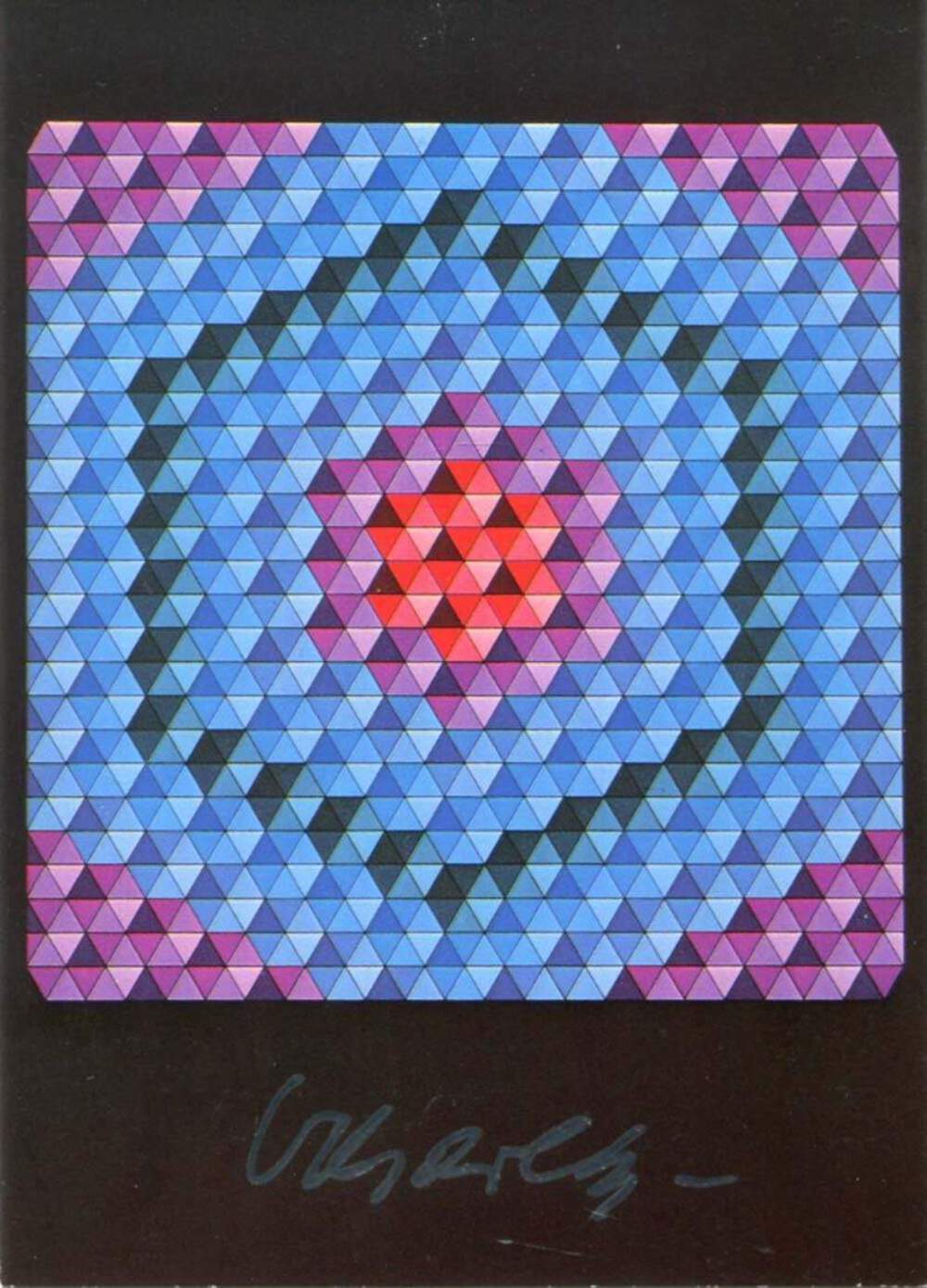 Victor Vasarely OP-ART autograph, signed art Photo Poster painting