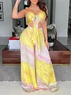 Floral-Print Bandeau Two-Piece Suits