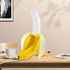 Modern Banana Table Lamp, Desk Lamp,Led Night Light Plating Resin Banana Lighting Fixture for Living Room, Bedroom,Home Office,Kids Room 