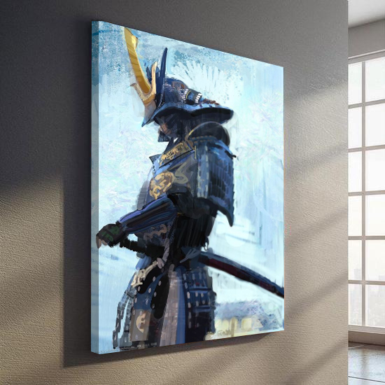 Blue and White Warriorr Canvas Wall Art  varity-store