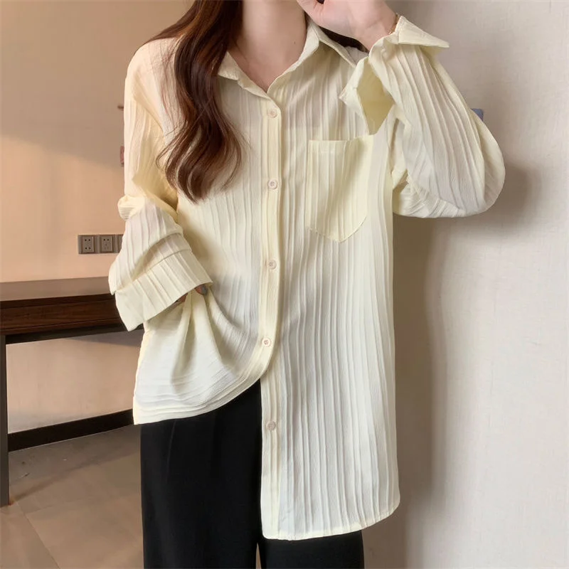 Uveng Uveng And Autumn 2025 New Shirt Jacket Women's Design Sense Lazy Style Korean Version Of Loose Long Shirt Tide