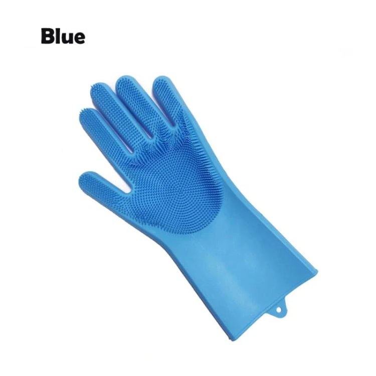 2 in 1 silicon dish scrubber gloves
