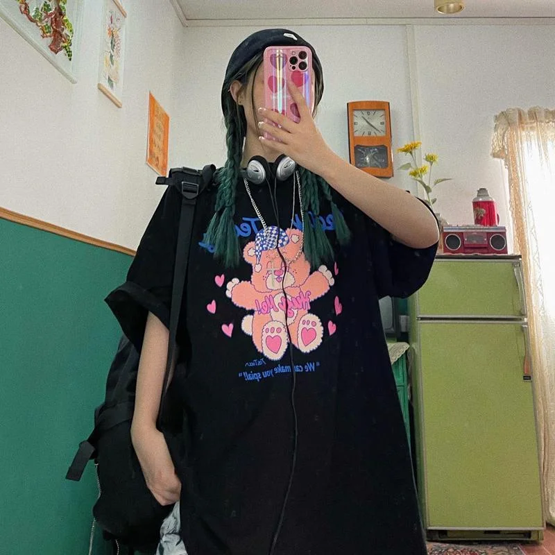 Korean Fashion Bear Printed T-Shirt TK170