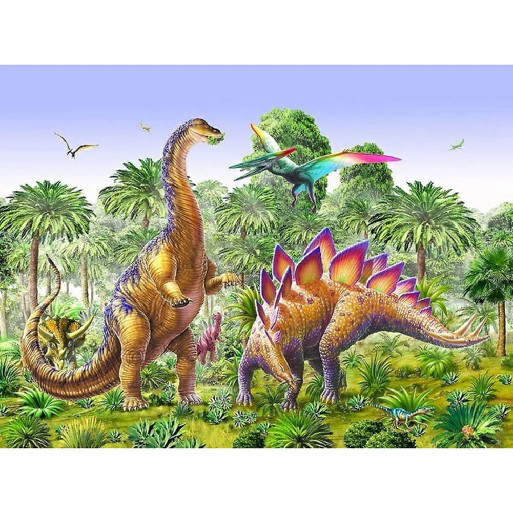 Diamond Painting - Full Round/Square Drill - Dinosaur(30*40 - 50*60cm)