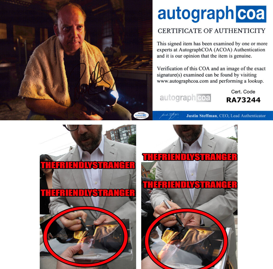 PAUL GIAMATTI signed Autographed 8X10 Photo Poster painting - EXACT PROOF - Billions ACOA COA