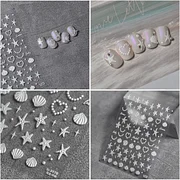 Wendeku High Quality Starfish Shell Jellyfish Flash Shard Adhesive Nail Stickers Art Decorations Decals Design T-3178