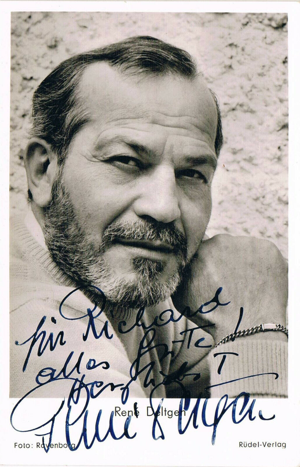 René Deltgen 1909-79 autograph signed postcard Photo Poster painting 3.5x5.5