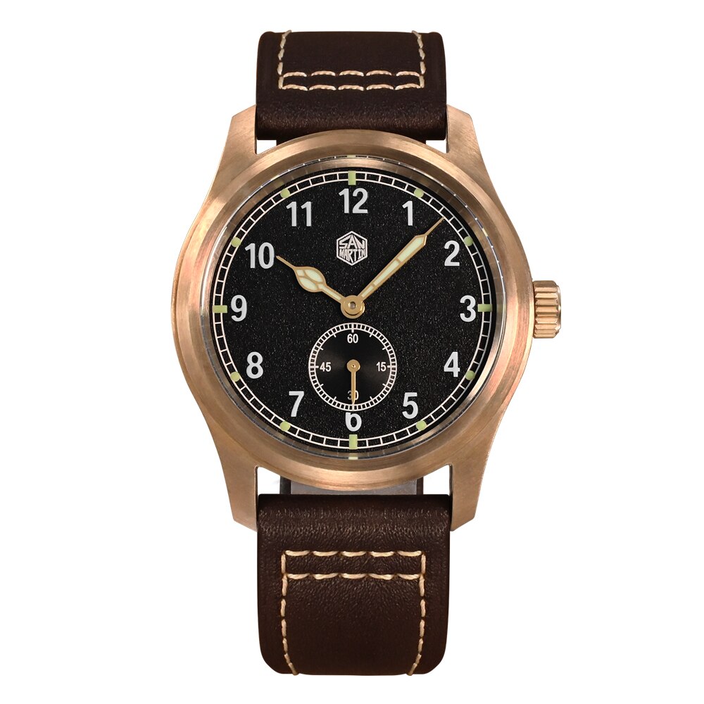San Martin Men Pilot Watch 37mm RONDA 715 Fire Pattern Dial