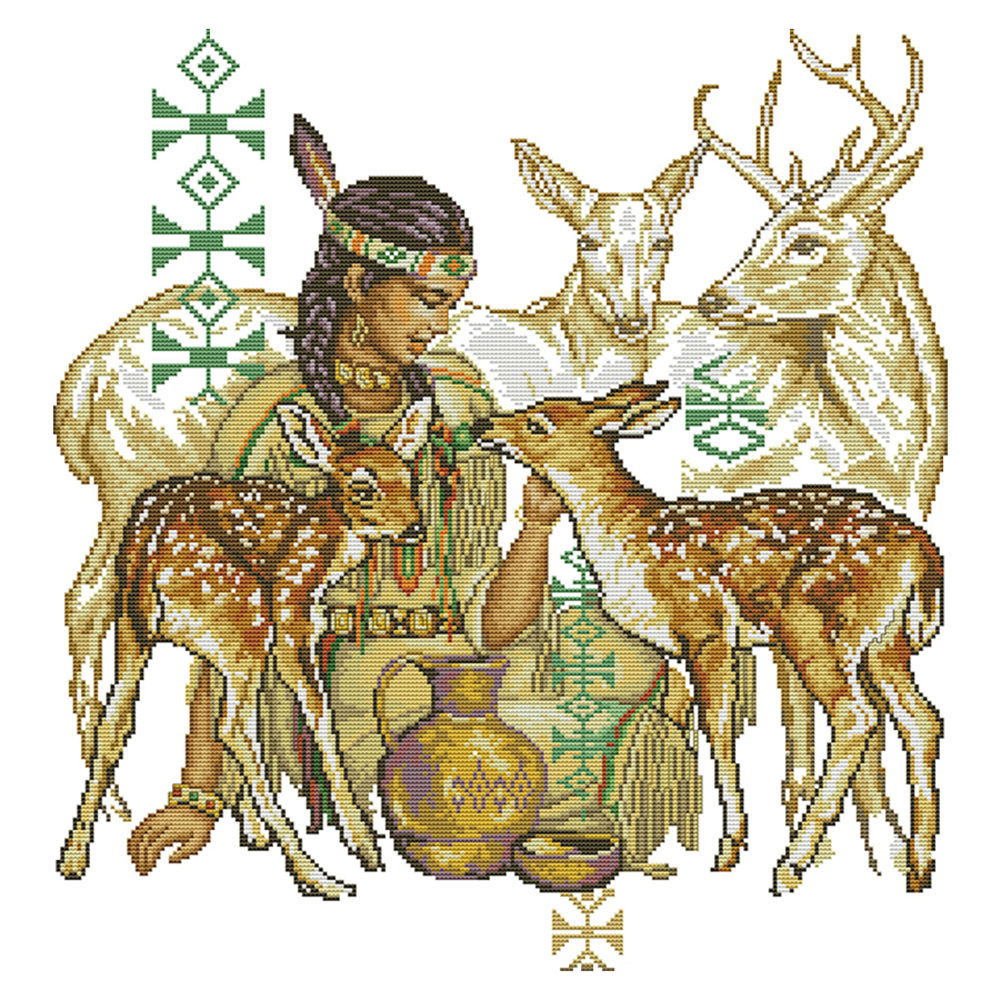 

Lady - 14CT Stamped Cross Stitch - 47*50CM, 501 Original