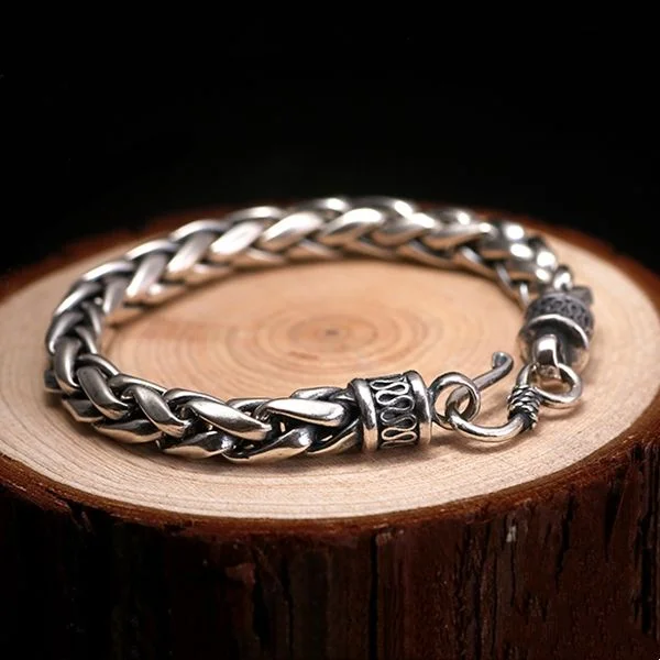 Sterling Silver Handmade Twisted Rope Bracelet