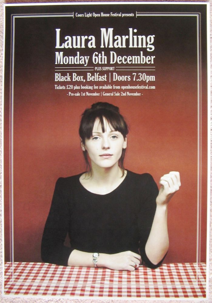 LAURA MARLING 2010 Gig POSTER Belfast Ireland Concert