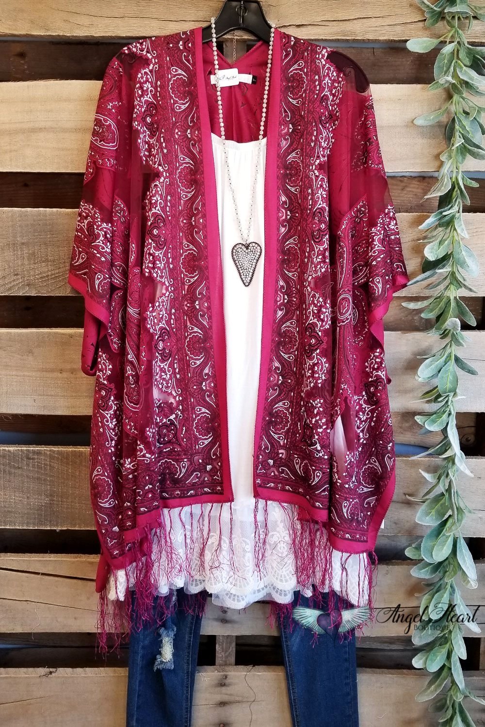 AHB EXCLUSIVE: Finding My Balance Kimono - Cranberry