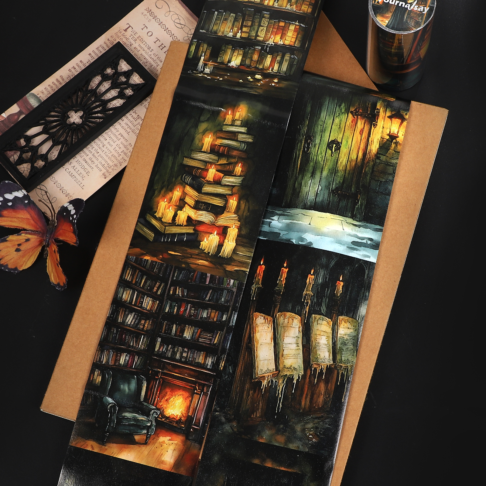 와시 테이프 - 80mm*198cm 빈티지 저주받은 도서관 책