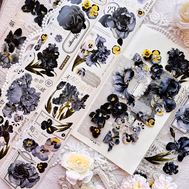 PET 테이프 - 60mm*6m 빈티지 아이리스 꽃