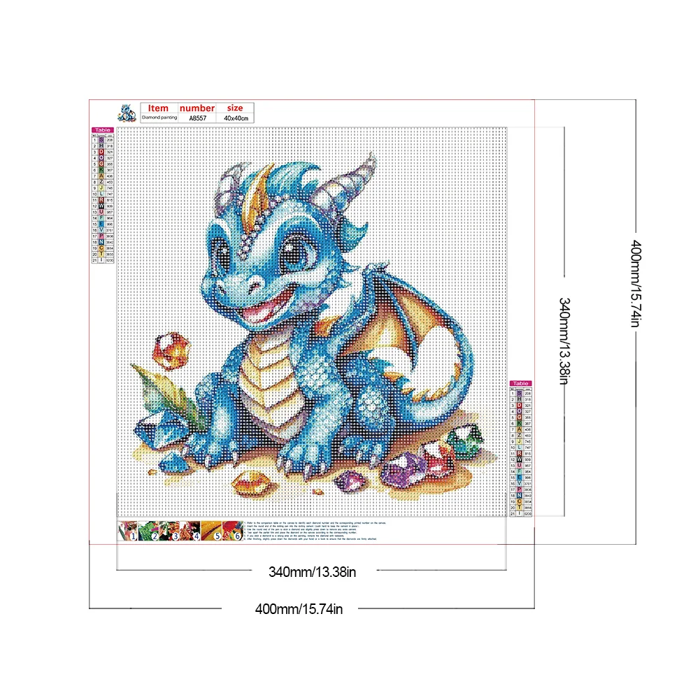 Diamond Painting - Full Round Drill - Jewel Bean Dinosaur(Canvas|30*30cm)