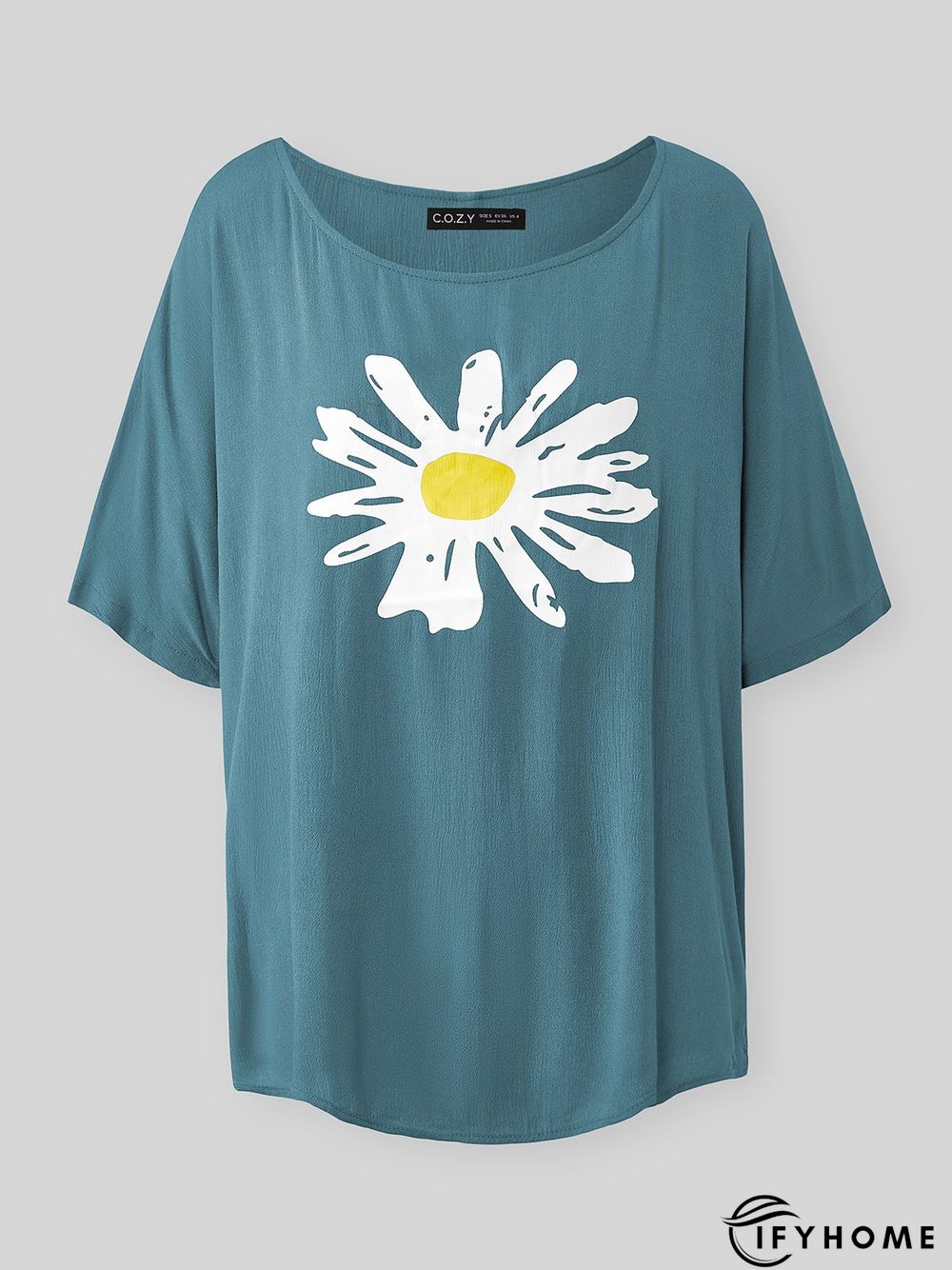 Plus size Vintage Daisy Printed Tops | IFYHOME