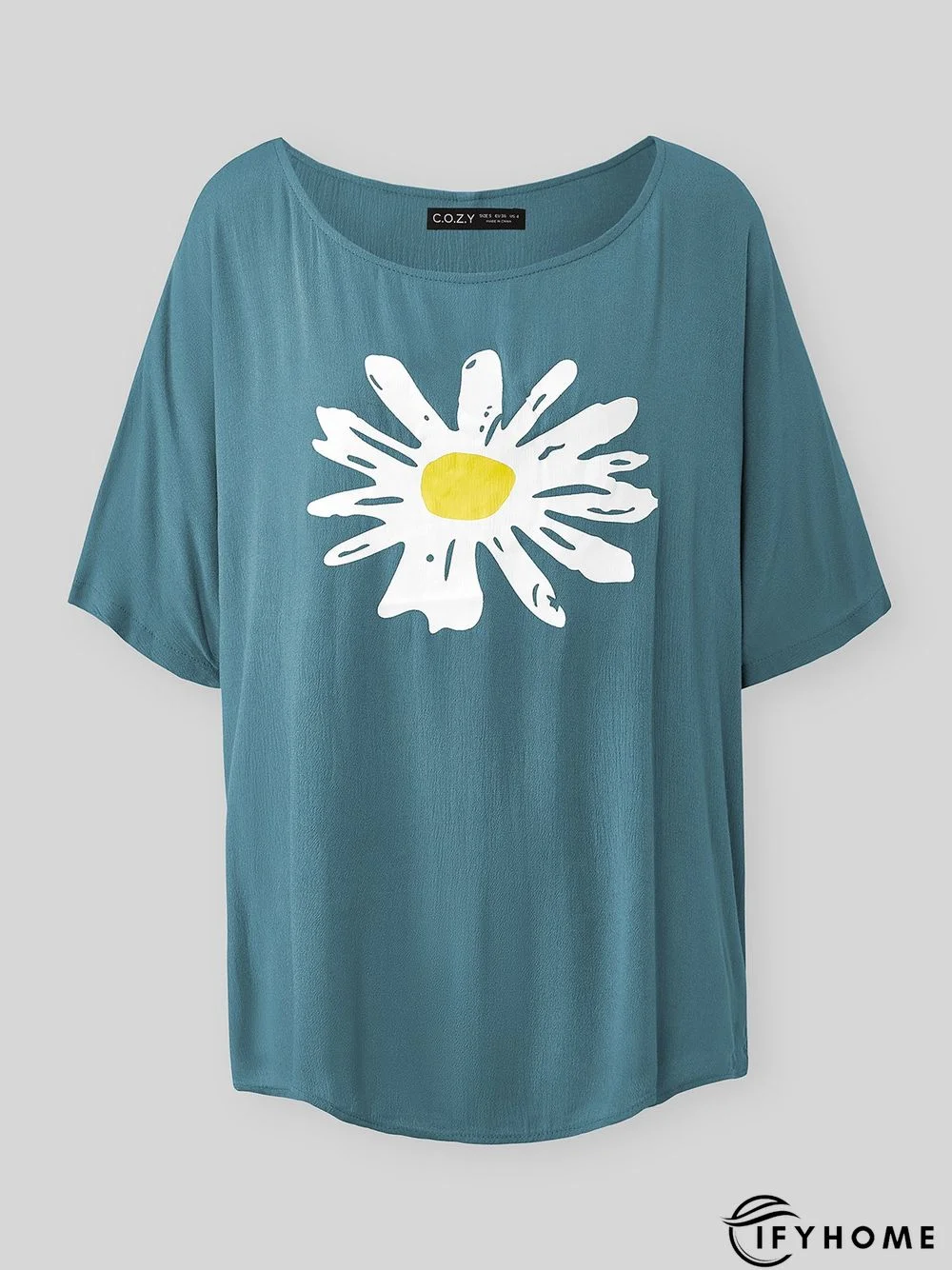 Plus size Vintage Daisy Printed Tops | IFYHOME