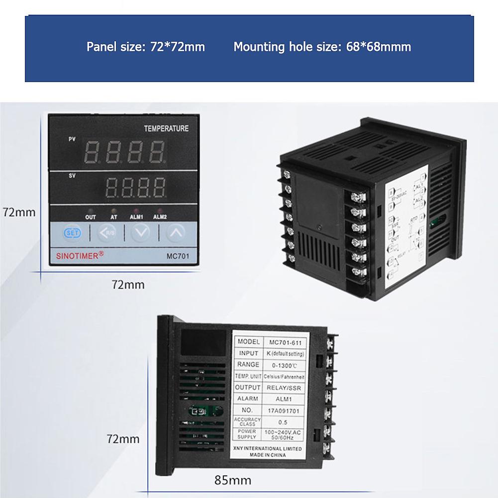 

Dual Digital PID Temperature Controller Thermostat Thermal Thermocouple, Mc101, 501 Original