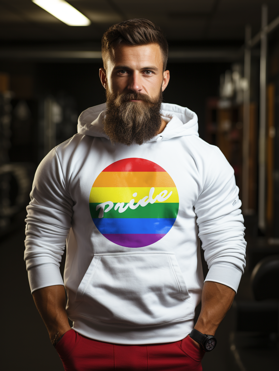 Men's Round Pride Rainbow Hoodiie