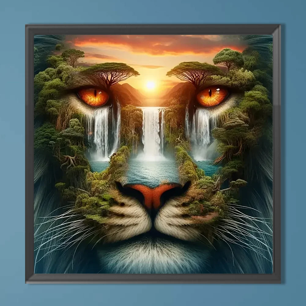Diamond Painting - Full Round Drill - Tiger Scenery(Canvas|40*40cm)