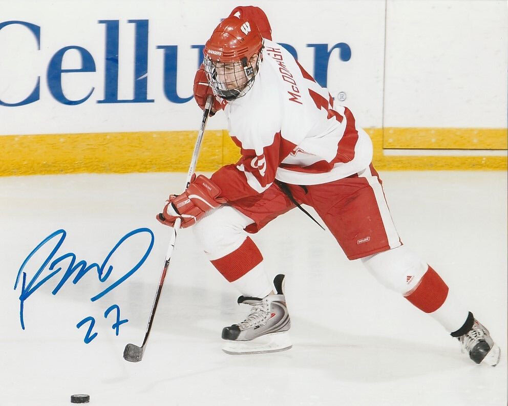 RYAN McDONAGH SIGNED WISCONSIN BADGERS 8x10 Photo Poster painting! TAMPA BAY LIGHTNING PROOF!