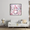 Winter Pink Snowman - 11CT Stamped Cross Stitch 40*40cm
