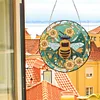 (US Local)DIY Acrylic Single Sided Diamond Painting Hanging Pendant Home Decor (Flower Bees )