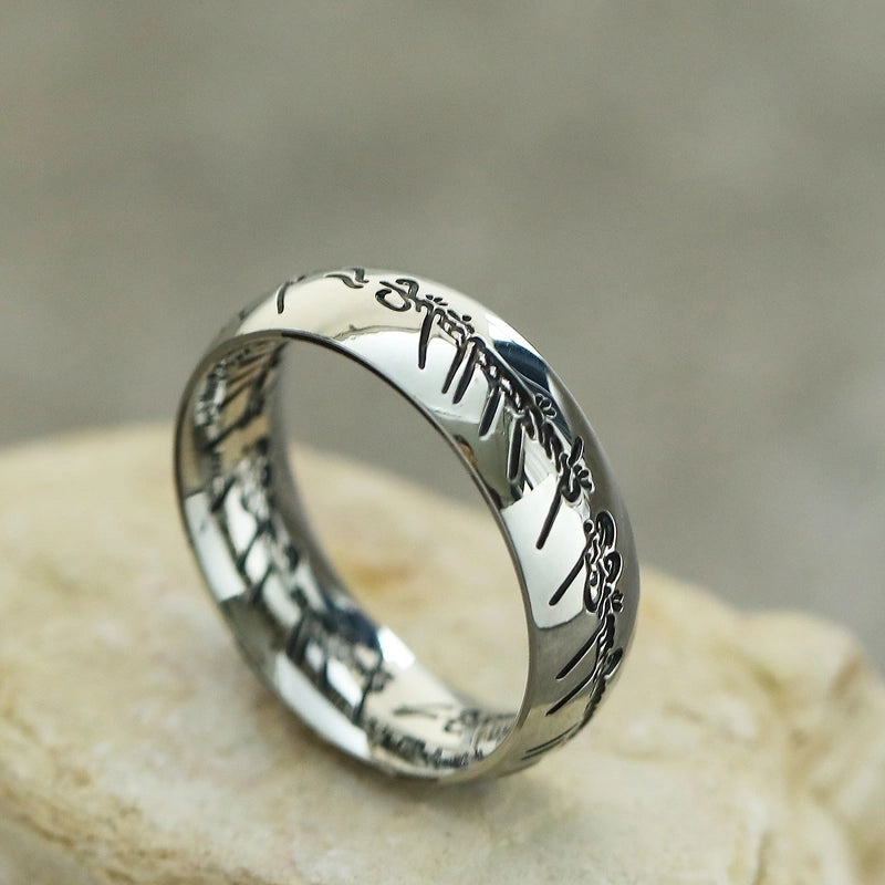 Retro Minimalist Word Titanium Steel Rings