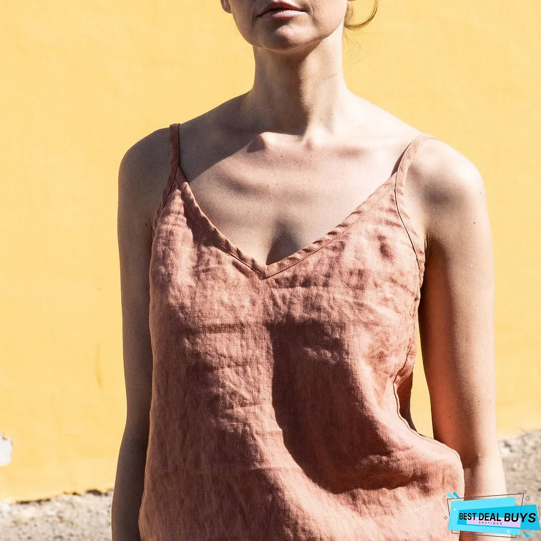 Women's Linen Sleeveless Summer Niche Loose-fitting Inner Tops