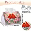 (24cm)Diamond Art Tissue Box DIY PU Napkin Cover for Home(Cardinal and flowers)
