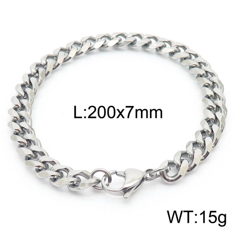 Minimalist Solid Color Titanium Steel Chain Unisex Bracelets