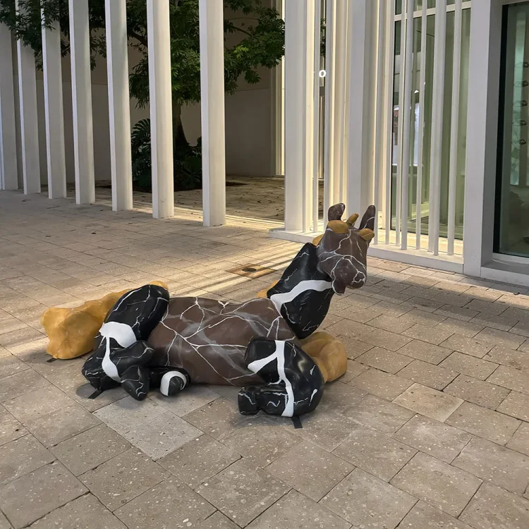 Modern Abstract Horse Sculpture Large Fiberglass Outdoor Art for Commercial Spaces