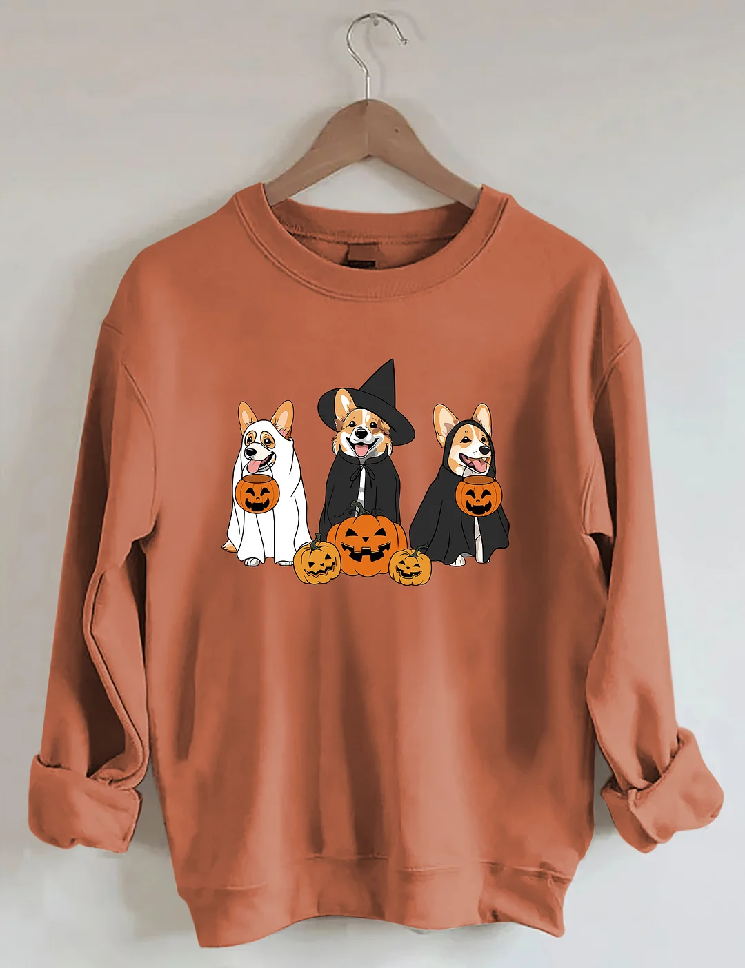 Ghost And Witch Corgi Dog Halloween Sweatshirt