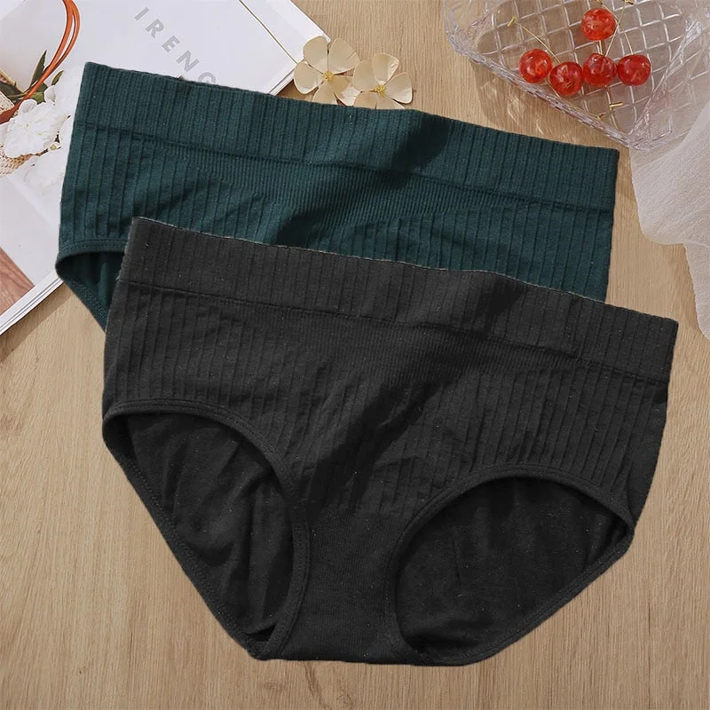 2PCS/Set Middle-Waist Body Shaper Panties Women's Underwear Butt Lift Up Briefs Female Sexy Underpants Seamless Pantys Lingerie