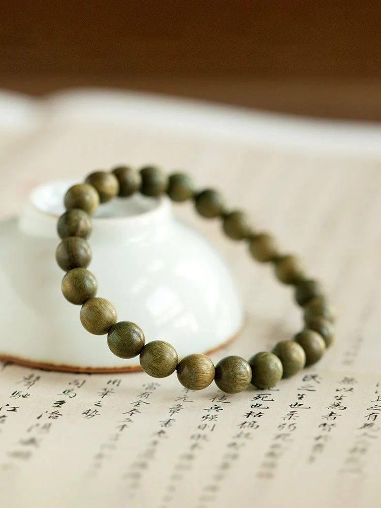 Green Sandalwood Buddha Beads Rosary Bracelet