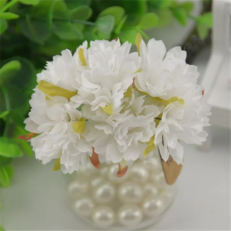 6pcs/lot New Arrival Silk Scrapbooking Mini Artificial Rose Flowers Bouquet For Wedding Decoration DIY Wreath Home Craft Flower