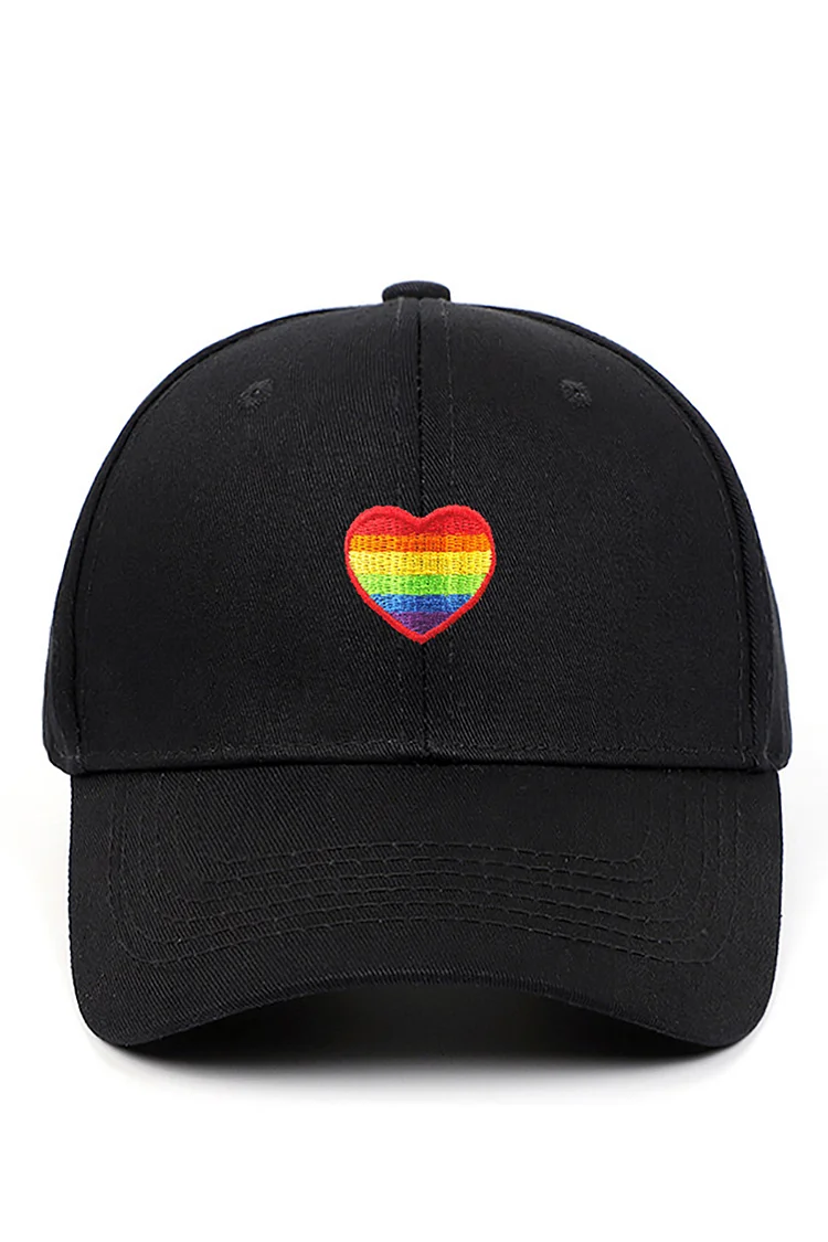 Rainbow Love Embroidery Sporty Baseball Hats