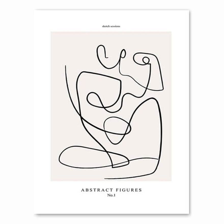 Abstract Line Canvas Black White Wall Art Minimalist Print Painting Nordic Poster Woman Body Picture Modern Living Room Decor