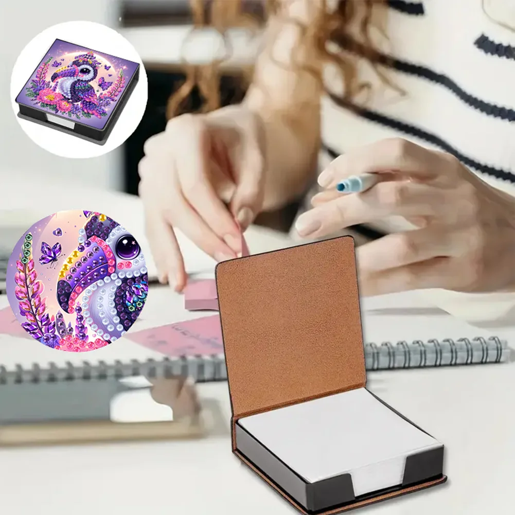 PU 5D Diamond Painting Kit Note Box DIY Diamond Art Notepad Box (L)