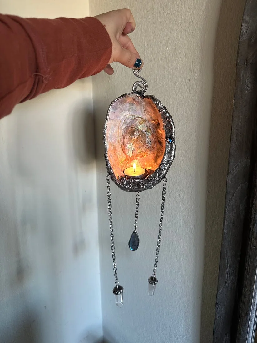 Abalone Candle Holder Wall Hanging