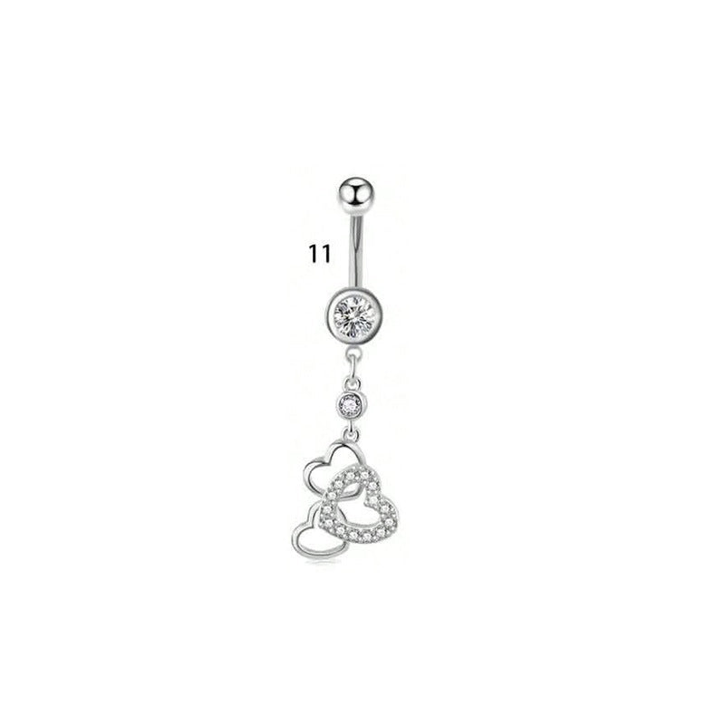 1 Piece Belly Rings Minimalist Classic Style Water Droplets 304 Stainless Steel Inlay Zircon Belly Rings