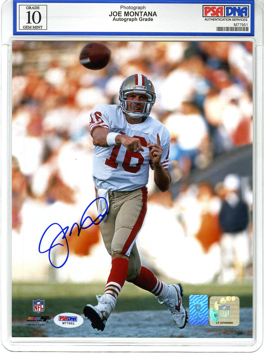 Joe Montana SIGNED 8x10 Photo Poster painting San Francisco 49ers GEM MINT 10 PSA/DNA AUTOGRAPH