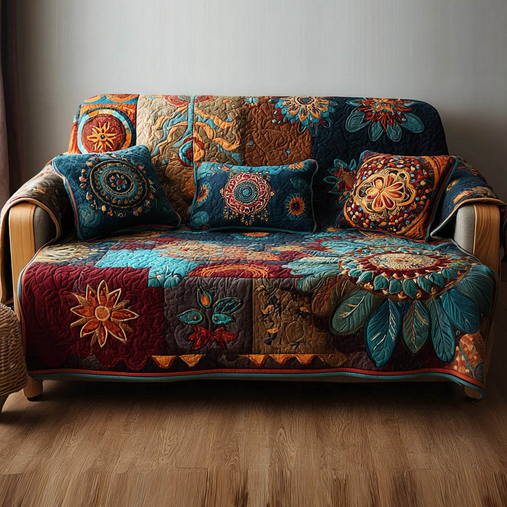 Dreamcatcher Daze Quilted Sofa Cover NCU0PT10054 everthome
