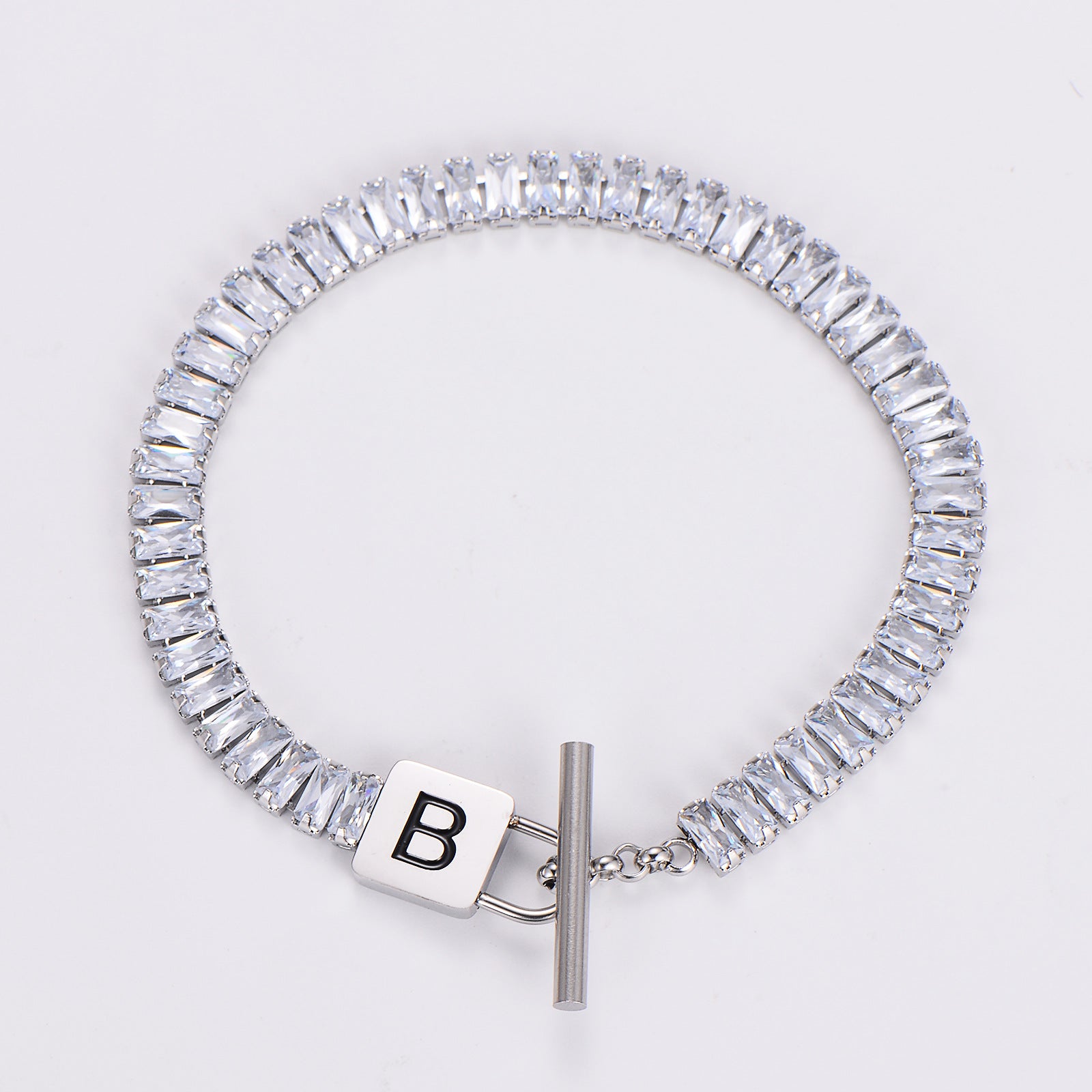 Women Minimalist Letter Geometric Stainless Steel Electroplating Bracelets