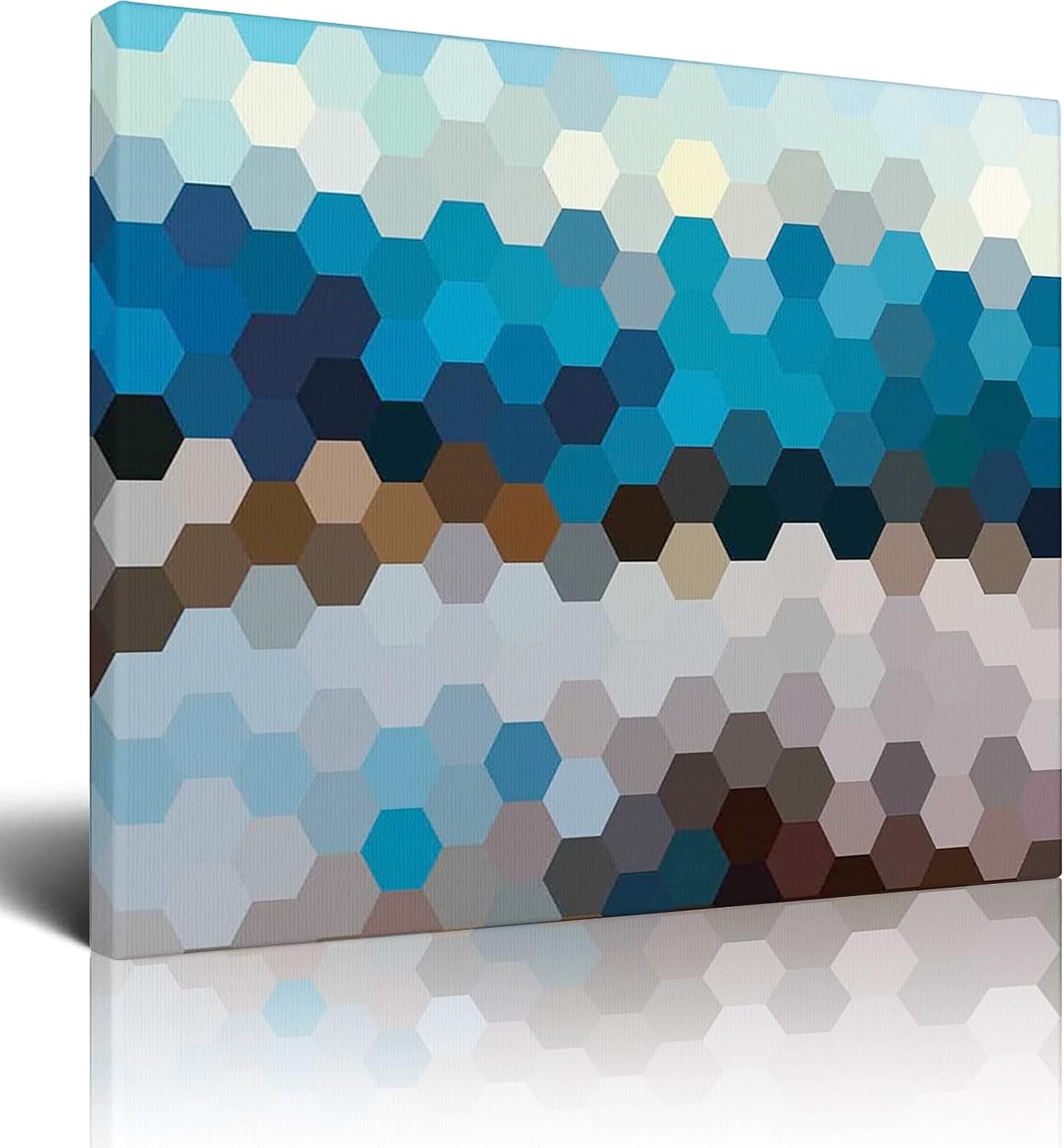 Geometric Canvas Wall Art Bedroom,Winter Landscape,Wall Decor Canvas Pictures Artwork for Living Room Bathroom Home Office Decoration Canvas Prints,Brown Blue - 12x16 Inch 12x16 Inch