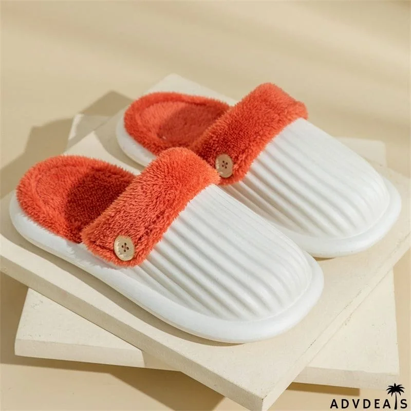 Winter Fashion Waterproof Keep Warm Plush Detachable Women Slippers