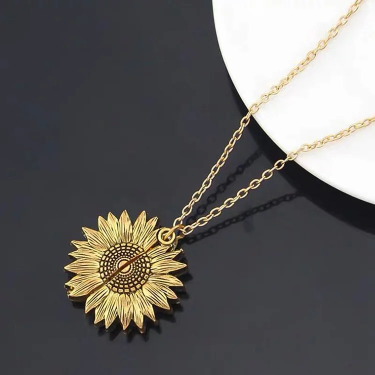 You Are My Sunshine Sunflower Necklace