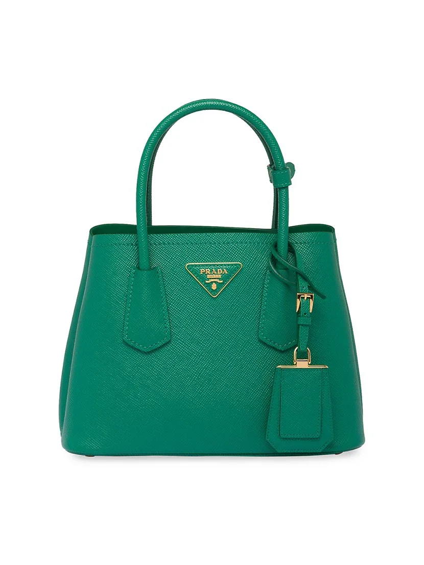 Prada Double Saffiano Leather Mini Bag green